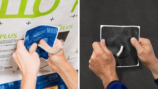 1. Passare il cavo e allineare